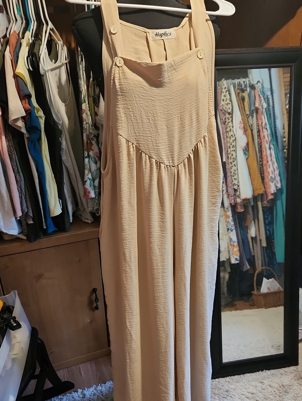 Haptics Beige Cream Wide-Leg Jumpsuit